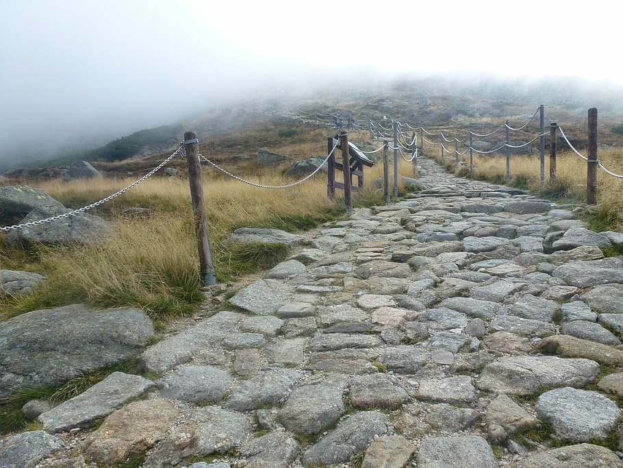 Path, White, Stone, Landscape, Way, the path, mountains, view HD wallpaper
