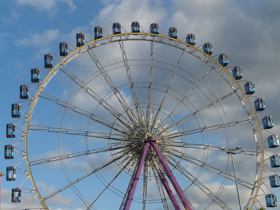 Ferris Wheel, Gondolas, Float, High, huge, folk festival, year market HD wallpaper