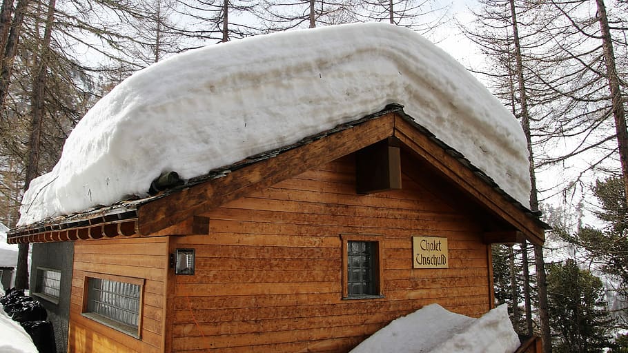 house coated with snow on top, winter, cold, youth, building HD wallpaper