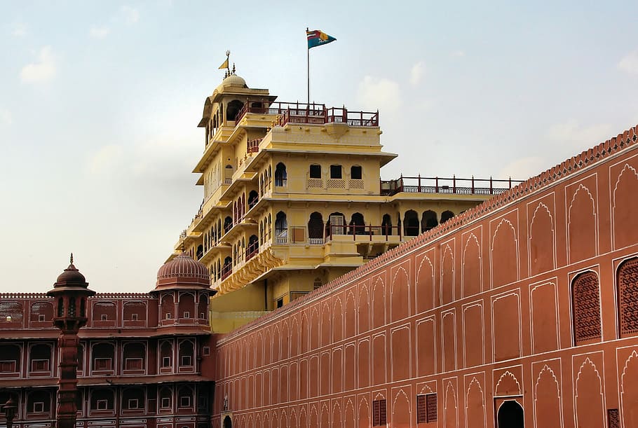 India, Rajastan, Jaipur, Palace, maharajah, architecture, building exterior, HD wallpaper