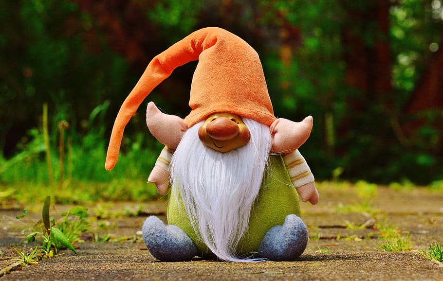 imp, figure fabric, funny, cute, sweet, gnome, one person, plant HD wallpaper