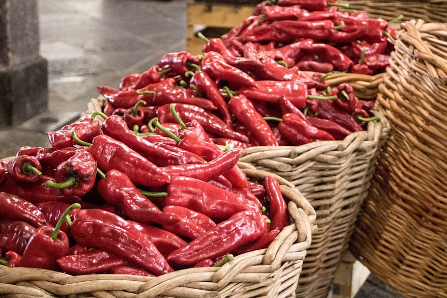 comanche, vegetables, peppers, spicy, horta, market, basket HD wallpaper