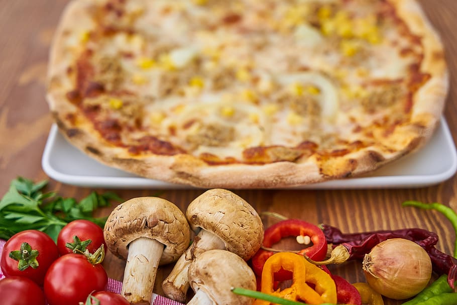 pizza and vegetables, dough, tomato, macro, beautiful, health HD wallpaper