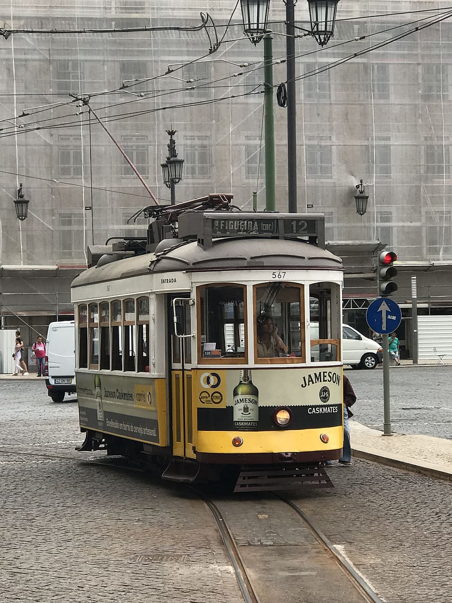 tram, postage, old, mode of transportation, land vehicle, public transportation HD wallpaper