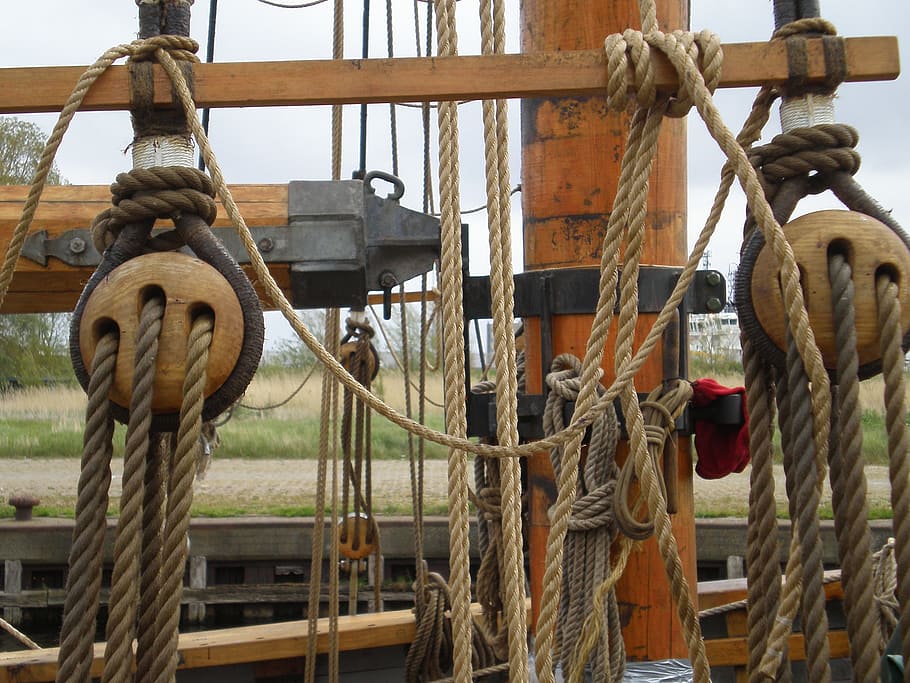 mast, ship, port, rigging, transportation, rope, metal, day HD wallpaper