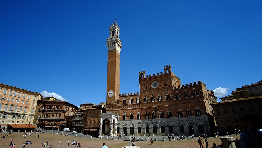 siena, square of the field, tuscany, architecture, renaissance, HD wallpaper