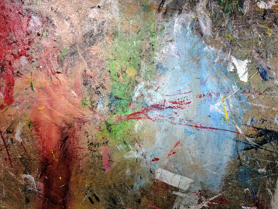 multicolored abstract painting, splatter, background, mess, artist, HD wallpaper