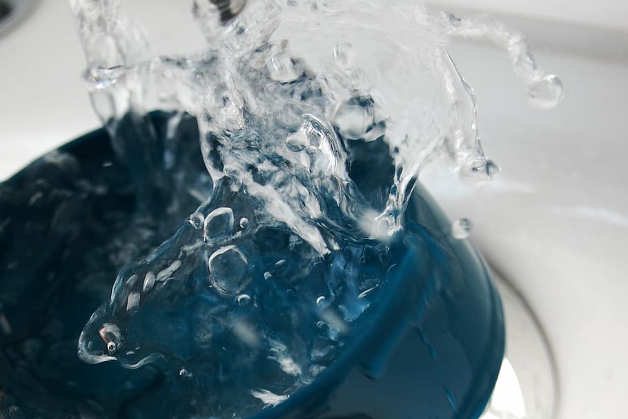water, close, macro, blue, macro photography, motion, close-up HD wallpaper