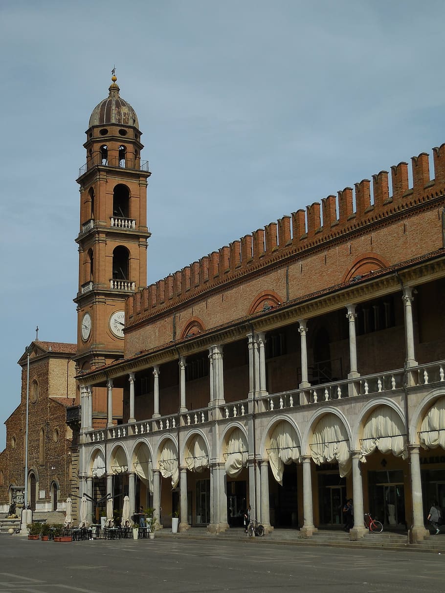 faience, piazza, campanile, building exterior, built structure, HD wallpaper
