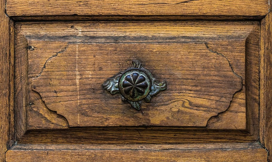 brown wooden drawer chest, pattern, texture, door, background, HD wallpaper