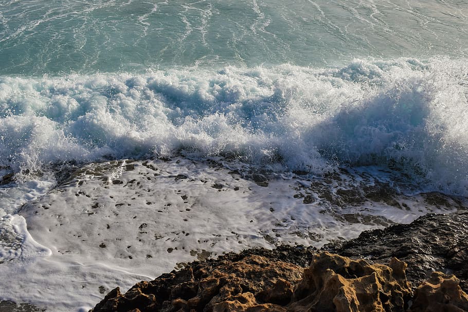 coast, cliff, wave, spray, foam, nature, power, energy, sea HD wallpaper
