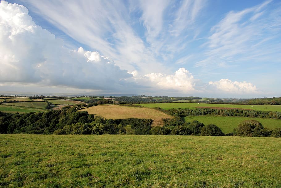 summer, england, sky, clouds, landscape, wilderness, scenery HD wallpaper