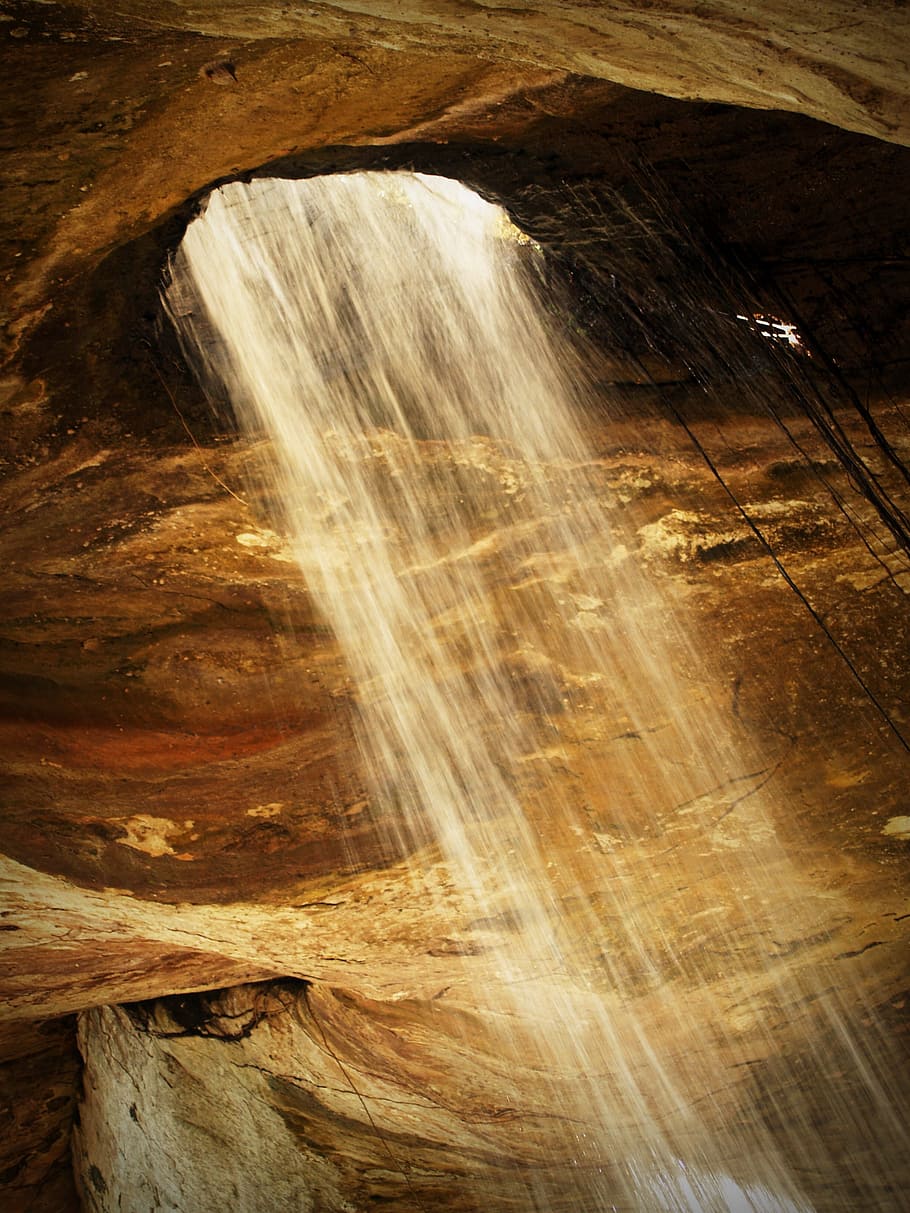 landscape, nature, dark, rocks, cave, daylight, erosion, geological formation HD wallpaper