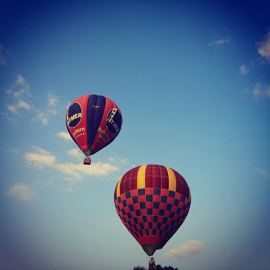 clouds, hot air balloon, sky, adventure, air vehicle, transportation HD wallpaper