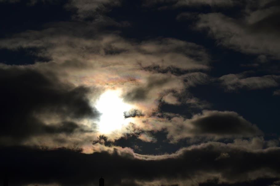 rainclouds, sun, cloudy, rainfall, heavy, storm, light, cloud - sky HD wallpaper