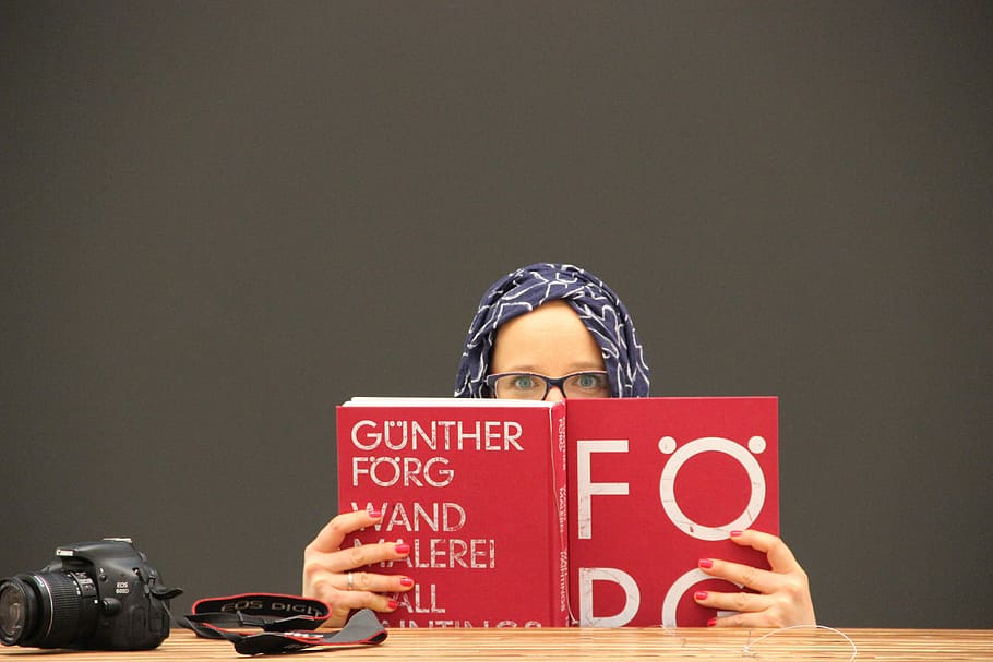 Read, Book, Lecture, Headscarf, read book, art, know, teaching HD wallpaper