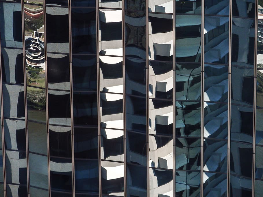 city, building, highrise, brisbane, facade, glass, reflection, HD wallpaper