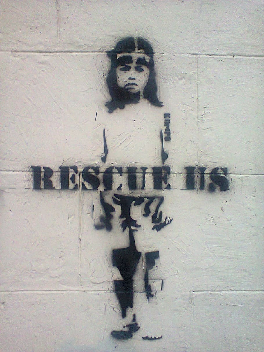 Rescue Us, graffiti, wall, texture, social issues, help, grungy HD wallpaper