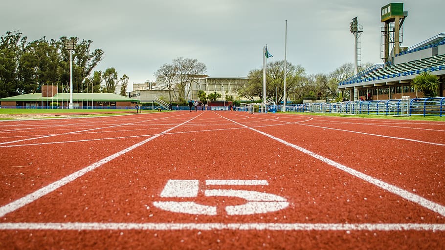 running track, athletics, 100 meters, tartan, track and field, HD wallpaper