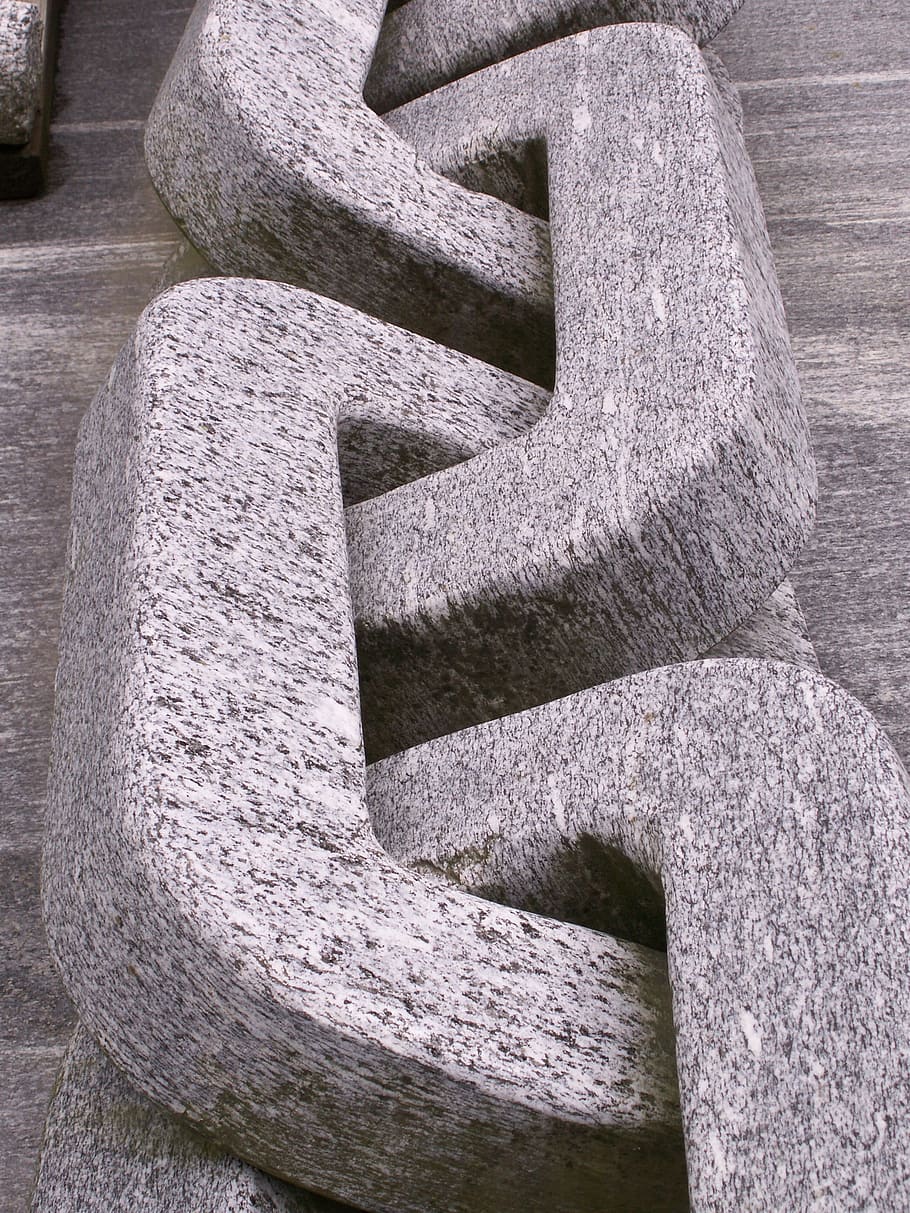 granite, chain, stone, grey, art, sculpture, links of the chain HD wallpaper