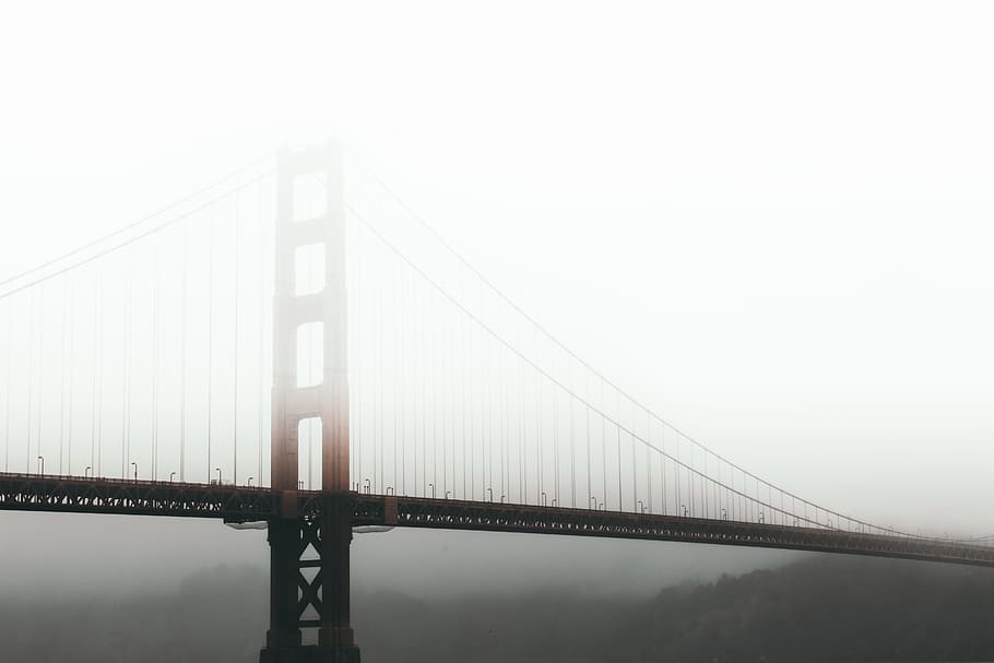 architecture, bridge, infrastructure, sky, steel, metal, snow HD wallpaper