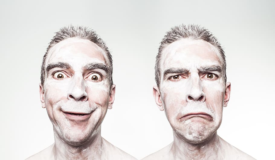 man making faces, emotions, happy, sad, adult, male, people, delighted, HD wallpaper