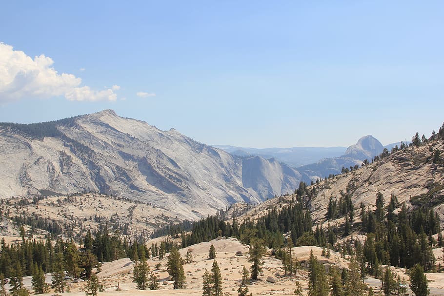 Mountain Range, Yosemite, nature, travel, landmark, landscape HD wallpaper