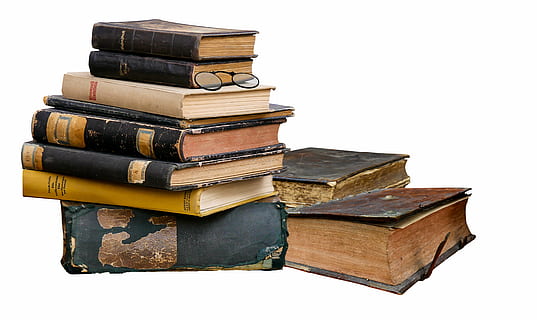 assorted leather-covered book stacks, literature, read, old HD wallpaper