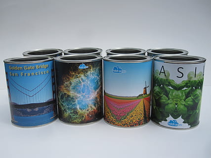 Tin, Cans, Glance, Container, gift, metal, white, silver, paper HD wallpaper