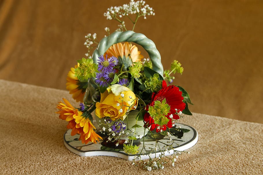 flower, ornament, vase, table, flowering plant, flower arrangement HD wallpaper