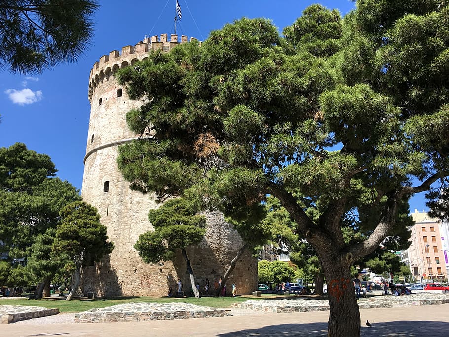 thessaloniki, greece, the white tower, landscape, history, monument, HD wallpaper