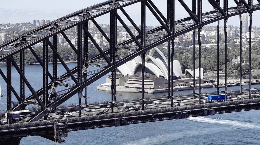 sydney, opera, bridge, architecture, built structure, transportation HD wallpaper