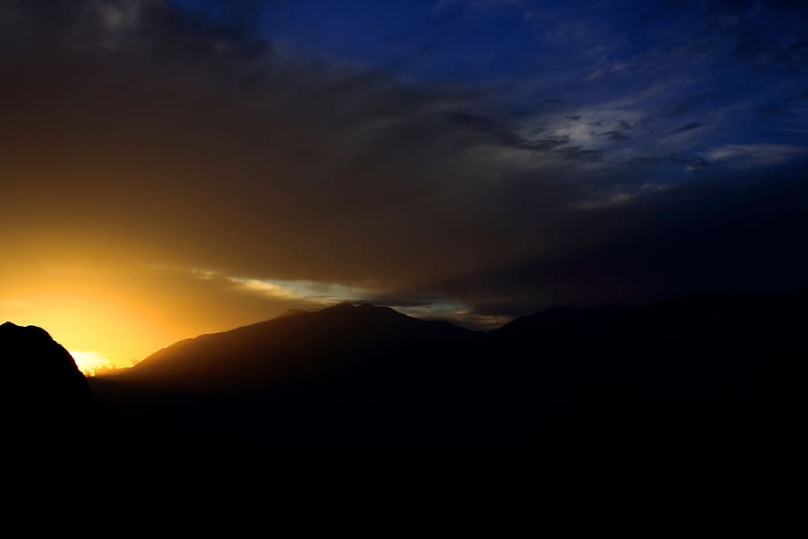untitled, mountain, light, sunset, cloud, twilight, emotion HD wallpaper