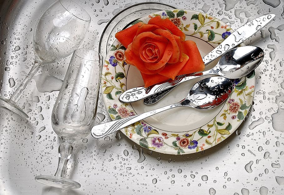 western, material, warm light, dinner, dine together, flower HD wallpaper