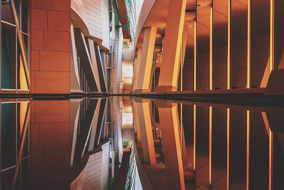 architecture, building, infrastructure, water, reflection, indoors HD wallpaper