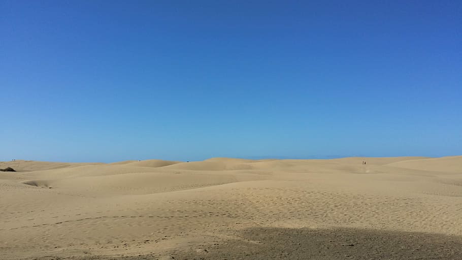 Desert, Dune, Sand, wide, landscape, blue, nature, clear sky HD wallpaper