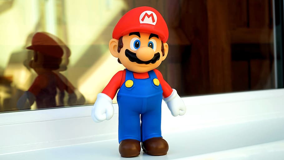 Super Mario figurine during daytime, Character, cartoon, nintendo, HD wallpaper