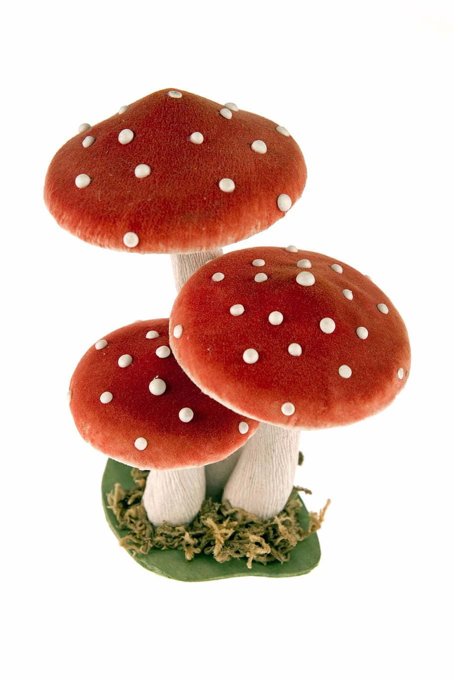 toadstools, mushrooms, a few, artificial, red, white, ornament HD wallpaper
