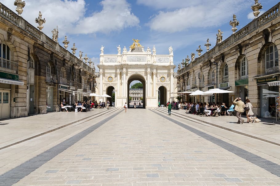 people between buildings during daytime, architecture, place stanislas HD wallpaper