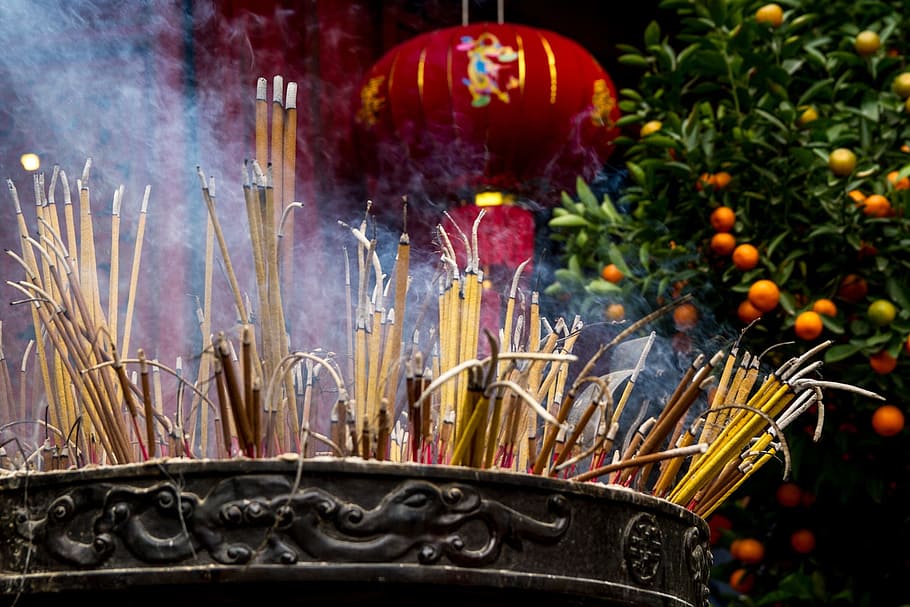 vietnam, temple, incense sticks, asia, religion, pagoda, buddhism, HD wallpaper