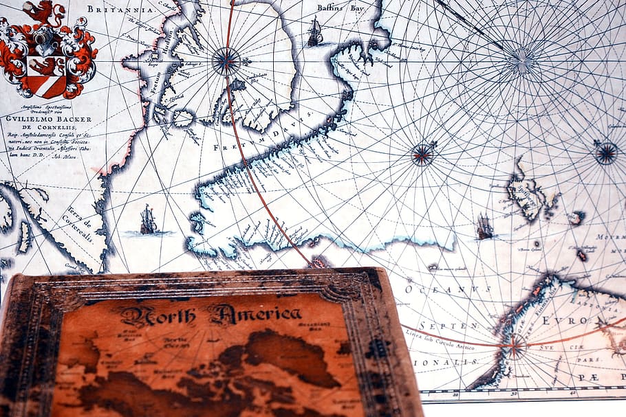 Vintage, Retro, Book, Map, Classic, north america, research HD wallpaper