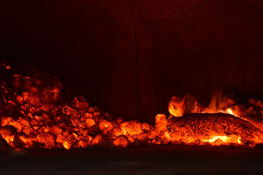 Pizza oven, person taking photo of charcoal, brazier, heat - temperature HD wallpaper