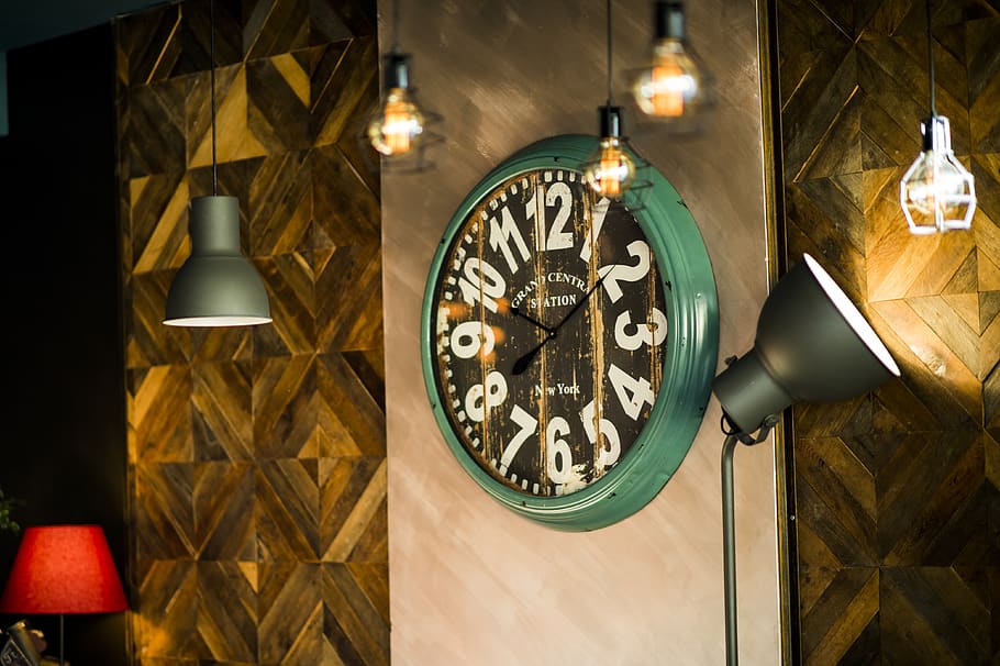 clock, decoration, restaurant, glitter, table, design, setting HD wallpaper