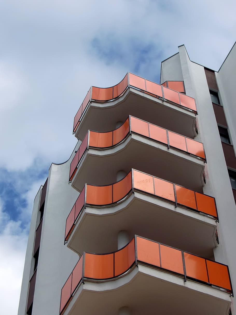 architecture, balconies, skyscraper, facade, building, home HD wallpaper