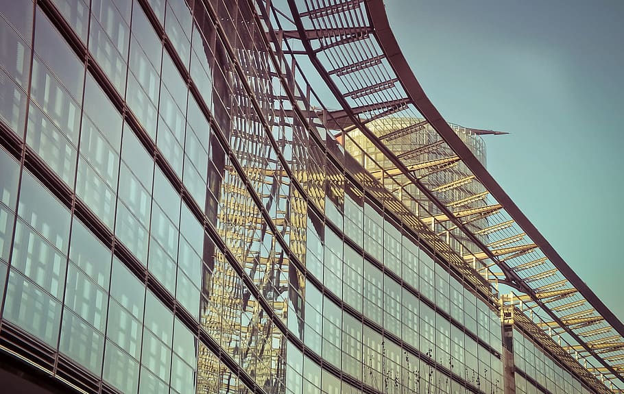 Architecture, Mirroring, Facade, Modern, glass, building, city HD wallpaper