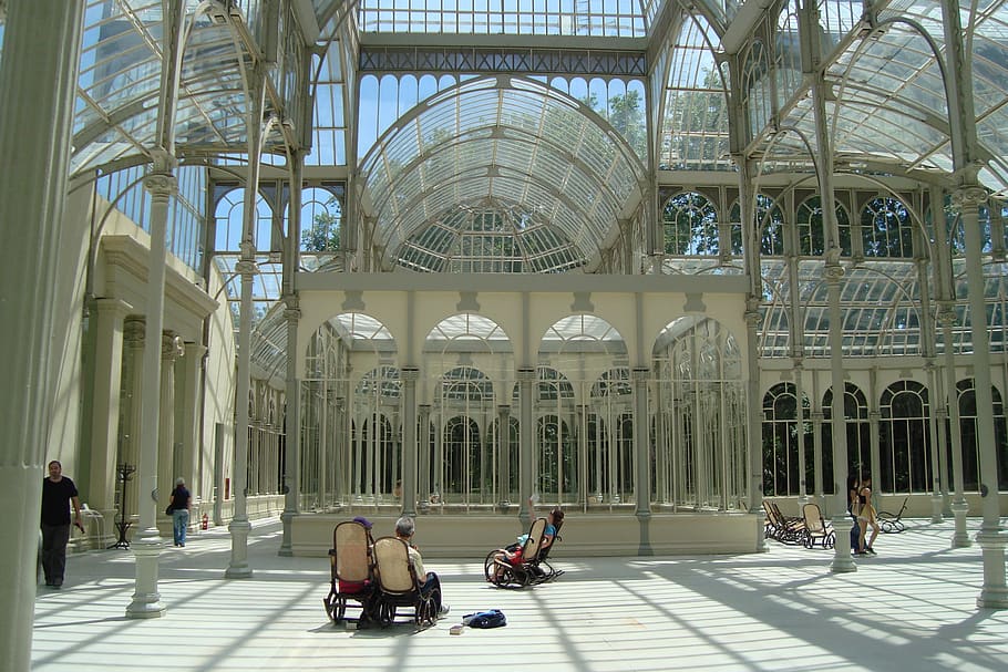 madrid, garden, architecture, built structure, group of people HD wallpaper