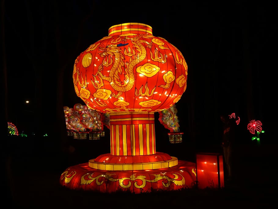 Giant Chinese Lantern, festival of lights, dandenong, victoria, HD wallpaper
