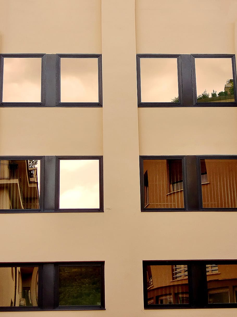 window, glass, modern, architecture, disc, glass facade, mirroring HD wallpaper