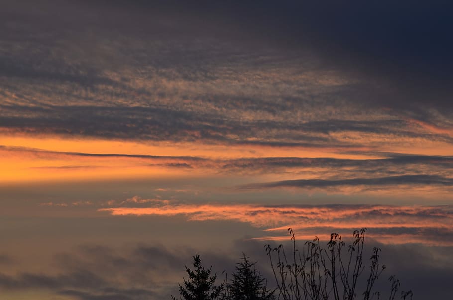 Clouds, Sun, Light, Landscape, ray of sunshine, sky, sunset HD wallpaper