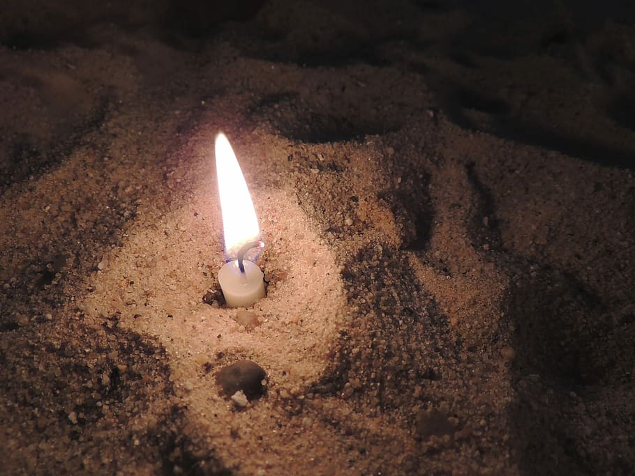 Candle, Fire, Light, Sand, Rest, Church, burning, heat - temperature HD wallpaper